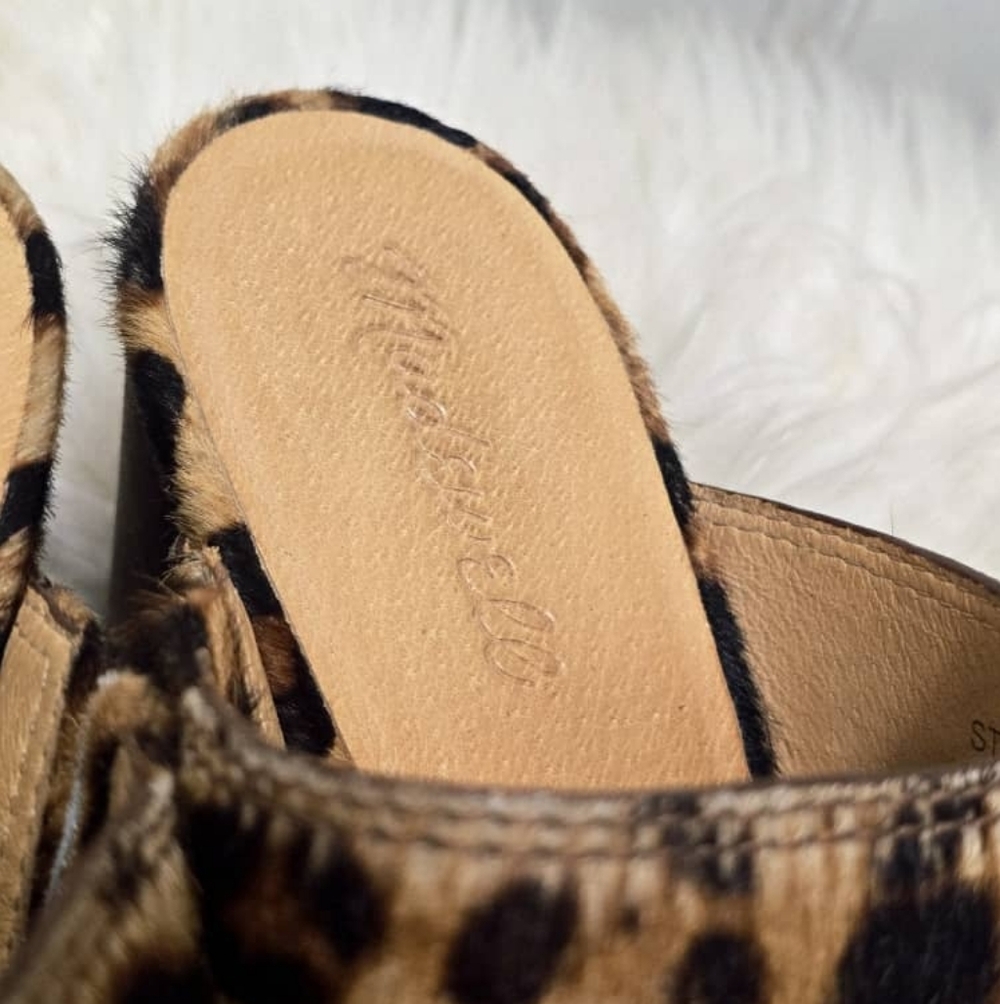 Madewell The Harper Mule Leopard Calf Hair Madewell Bethesda Row Size 9 - Picture 7 of 9